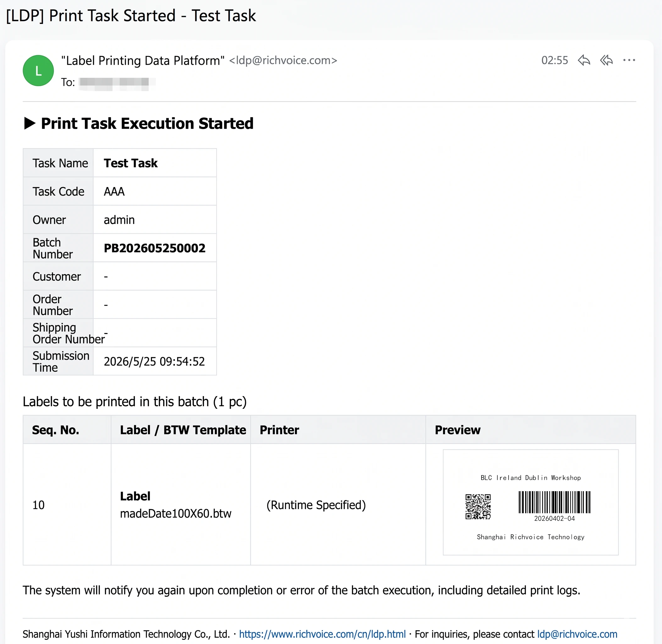 LDP email notifications